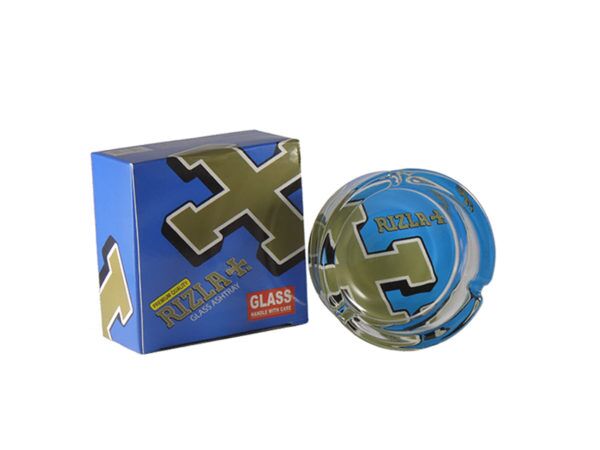 Blue Rizla Glass Ashtray