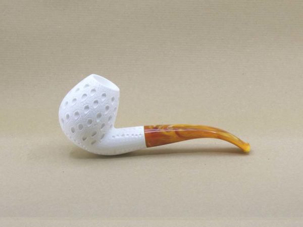 Paisley Bent Meerschaum Pipe - Large