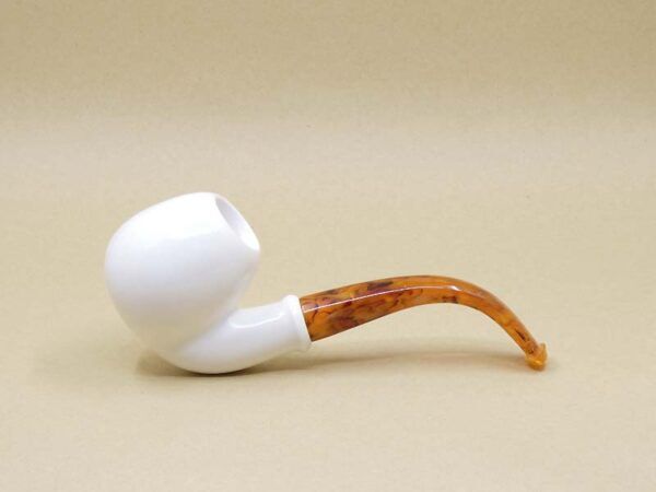 Smooth Bent Upright Meerschaum Pipe - Large