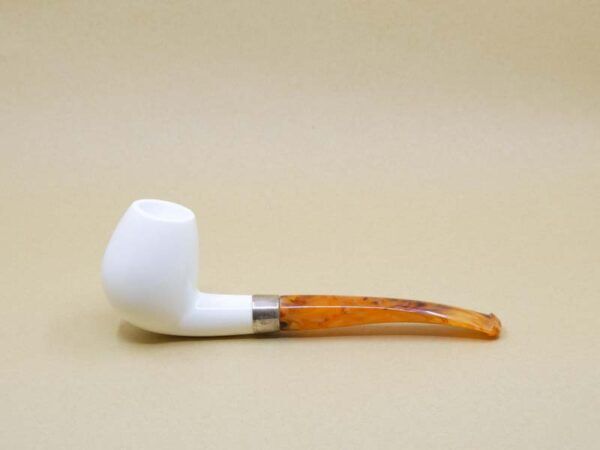 Sterling Silver Band Meerschaum Pipe - Medium