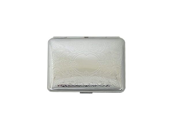 Chrome Embossed Floral Design RYO Cigarette Case