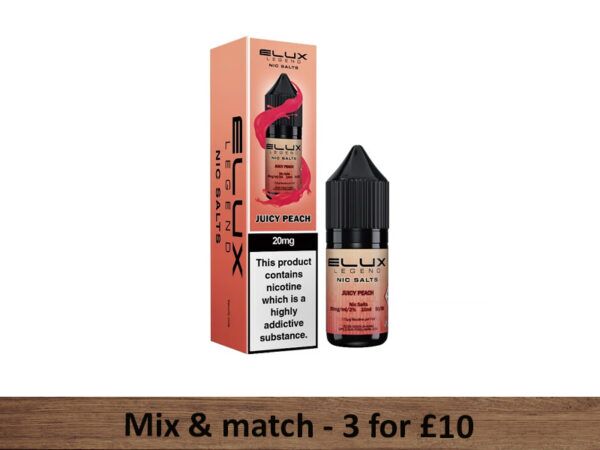 Juicy Peach Nic Salts - Elux Legend