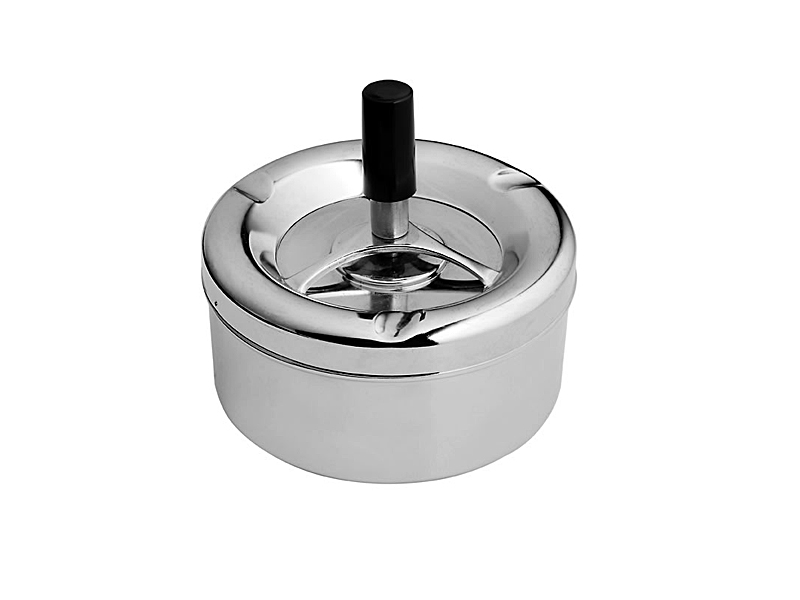 Retro Chrome Spinning Ashtray Johnny's Tobacconist