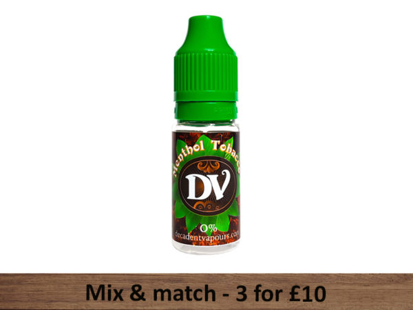 Menthol Tobacco E Liquid Decadent Vapours