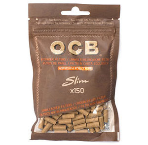 OCB Unbleached Slim Virgin Filter Tips x150