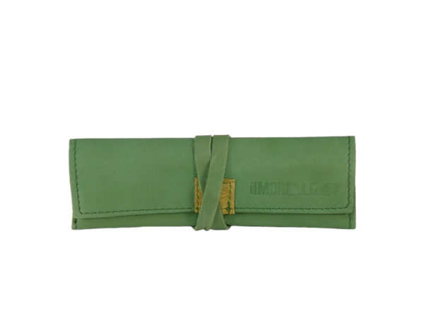 Italian Leather Tie Up RYO Pouch Green