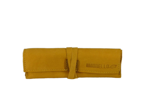 Italian Leather Tie Up RYO Pouch Mustard