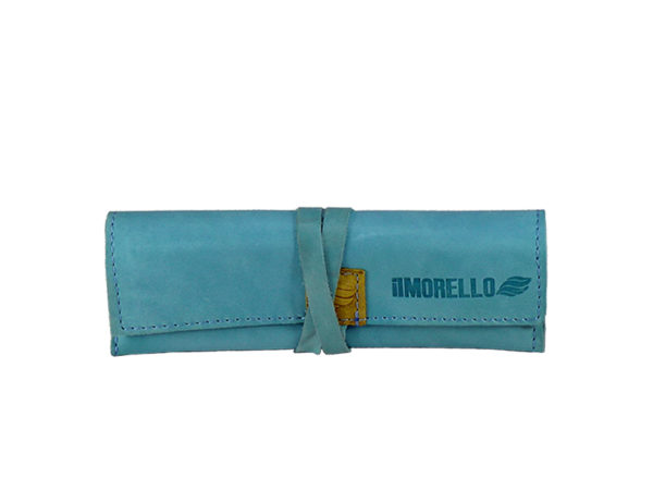 Italian Leather Tie Up RYO Pouch Teal