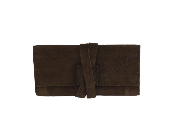 Italian Mini Tie Up RYO Pouch Brown Suede