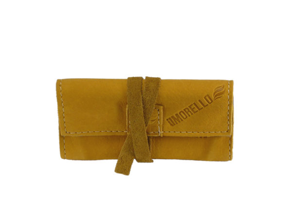 Italian Mini Tie Up RYO Pouch Mustard Leather