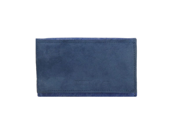Italian Suede Button Up RYO Pouch Blue Denim & Suede