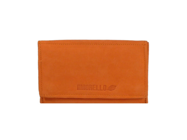 Italian Suede Button Up RYO Pouch Orange Leather