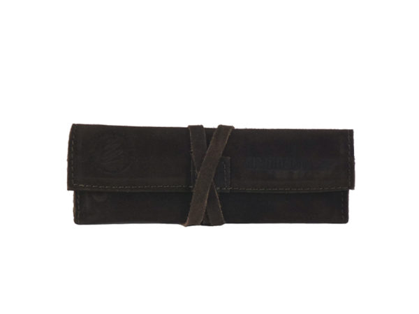 Italian Suede Tie Up RYO Pouch Dark Brown