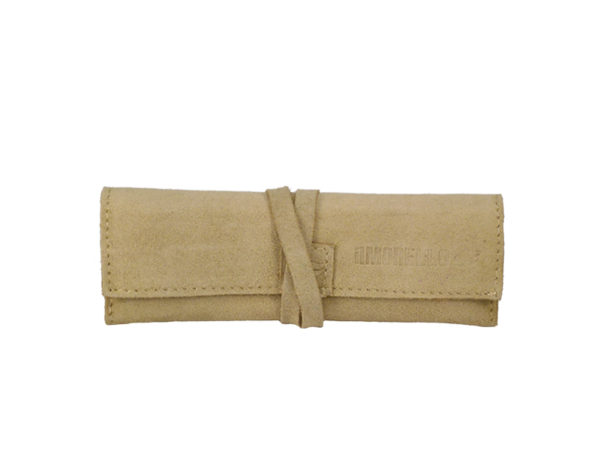 Italian Suede Tie Up RYO Pouch Light Tan