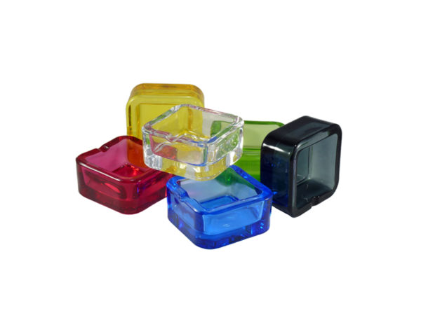 Square Glass Ashtray Various Colours