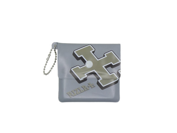 Rizla Pocket Ashtray - Silver Grey Front View