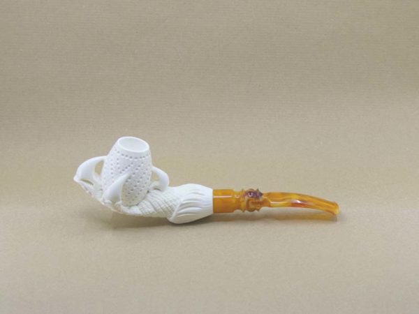 Lattice Bowl In Claw Meershaum Pipe - Medium