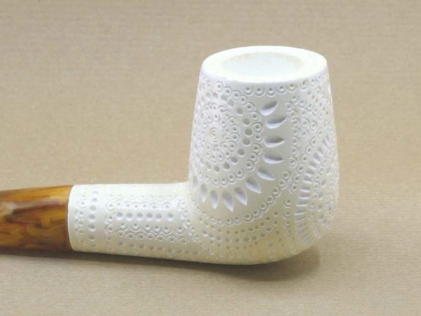 Mandala Straight Meershaum Pipe - Large Close Up