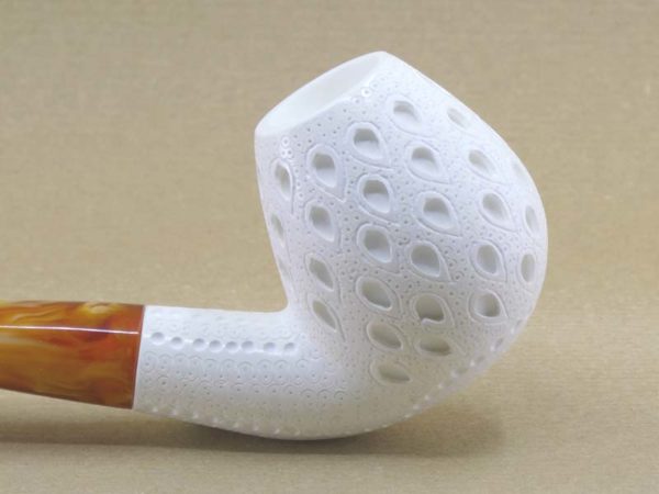 Paisley Bent Meerschaum Pipe - Large Close Up