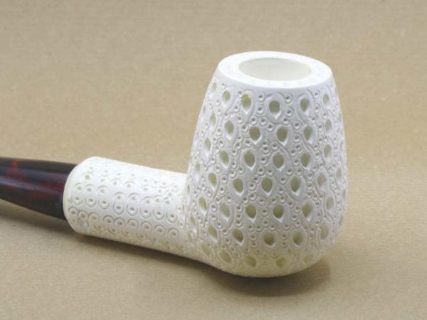 Paisley Straight Meershaum Pipe - Large Close Up