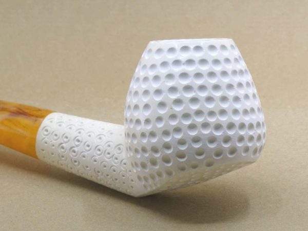Polkadot Bent Meerschaum Pipe - Large Close Up