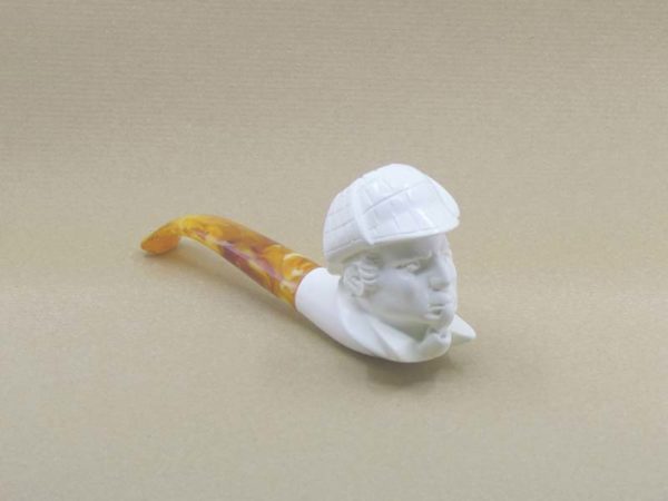 Sherlock Holmes Meershaum Pipe - Medium Side Angle