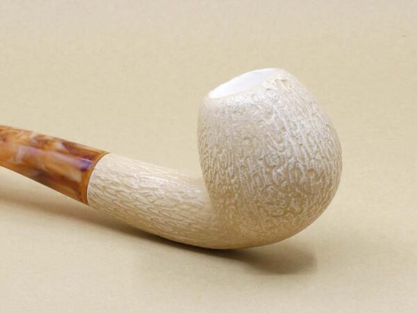 Rustic Bent Meerschaum Pipe - Medium Close Up