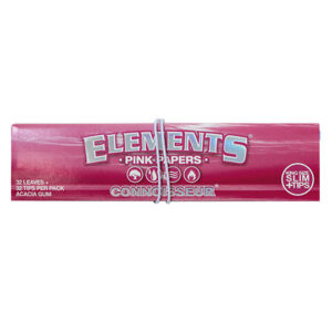 Elements Connoisseur Pink King Size Slim Rolling Papers + Tips