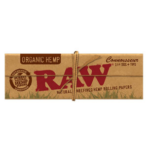 Raw Organic Hemp Connoisseur 1 1/4 Rolling Papers + Tips