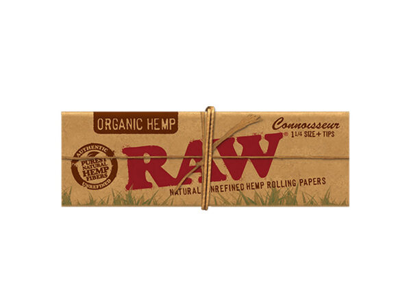 Raw Organic Hemp Connoisseur 1 1/4 Rolling Papers + Tips