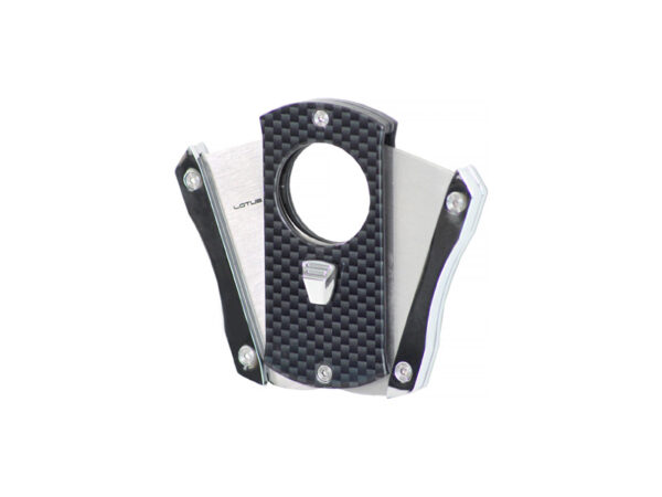 Lotus Deception Cigar Cutter - Chrome and Black Check Open