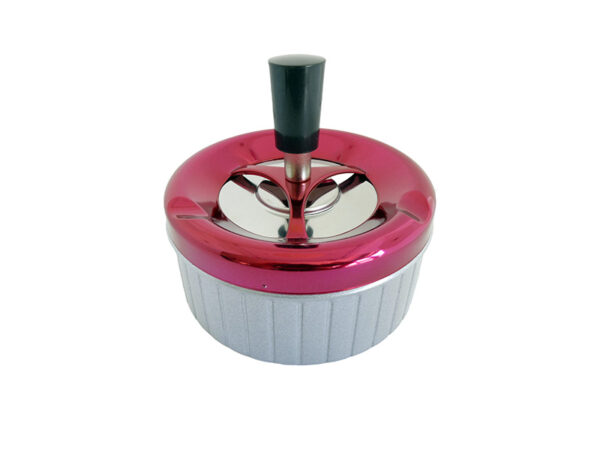 Retro Coloured Top Spinning Ashtray - Red
