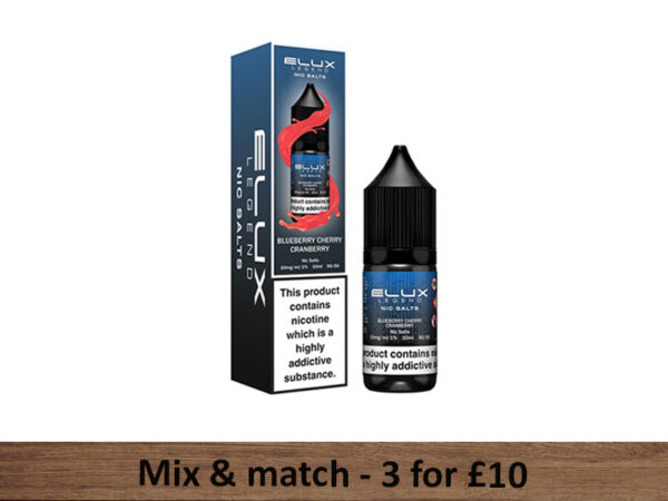 Blueberry Cherry Cranberry Nic Salts - Elux Legend