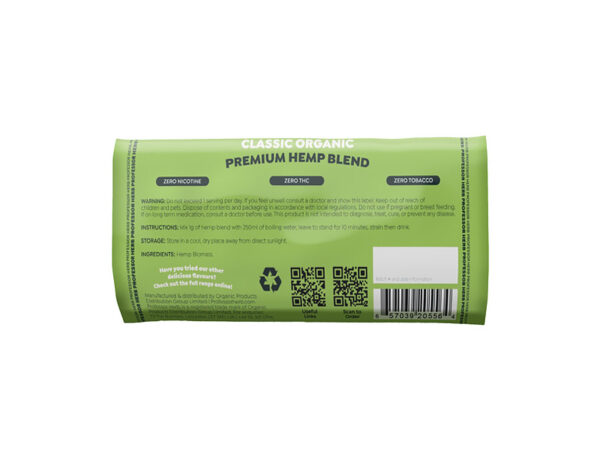Professor Herb Classic Organic Premium Hemp Blend - Back