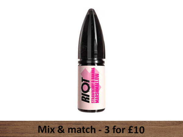 Strawberry & Banana Marshmallow Nic Salts - Riot X