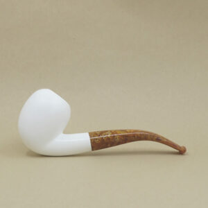 Smooth Bent Billiard Meerschaum Pipe - Medium