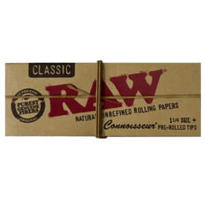 Raw Classic Connoisseur 1 1/4 Rolling Papers + Pre-Rolled Tips