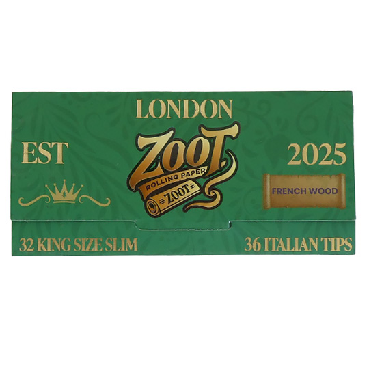 Zoot Green French Wood King Size Slim Rolling Papers