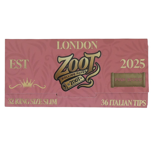 Zoot Pink French Wood King Size Slim Rolling Papers