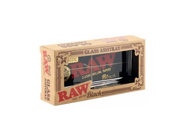 Raw Black Glass Ashtray - Boxed